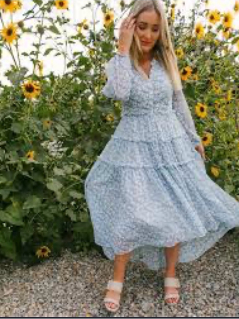 Ivy City Co. Forget Me Not Long Sleeve High Low Dress